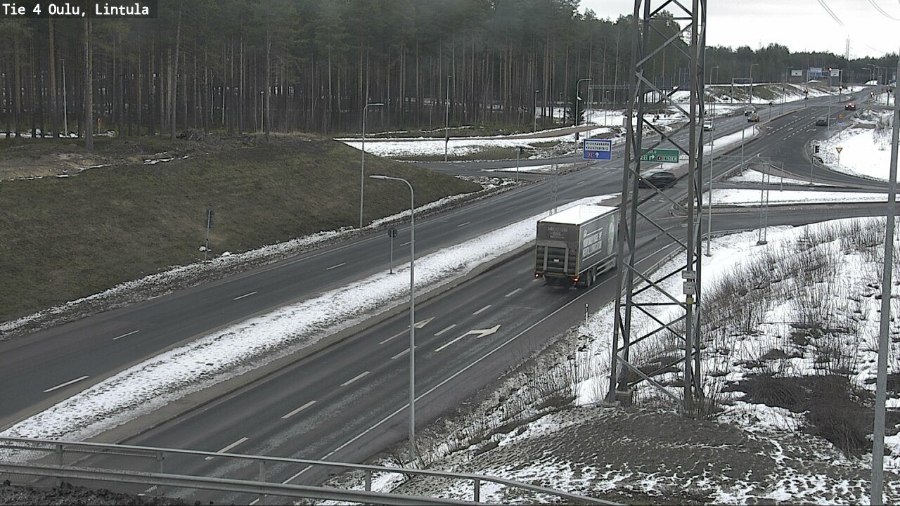 Weather Camera Image Road 4 Oulu, Lintula, Oulu, Pohjois-Pohjanmaa