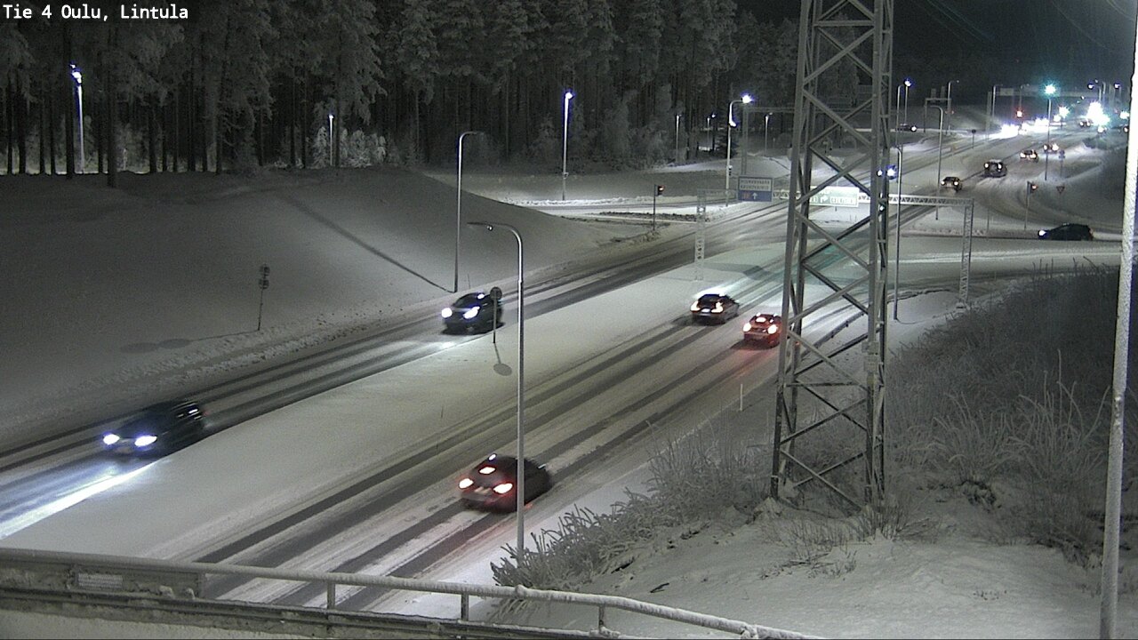 Weather Camera Image Väg 4 Uleåborg, Lintula, Oulu, Pohjois-Pohjanmaa