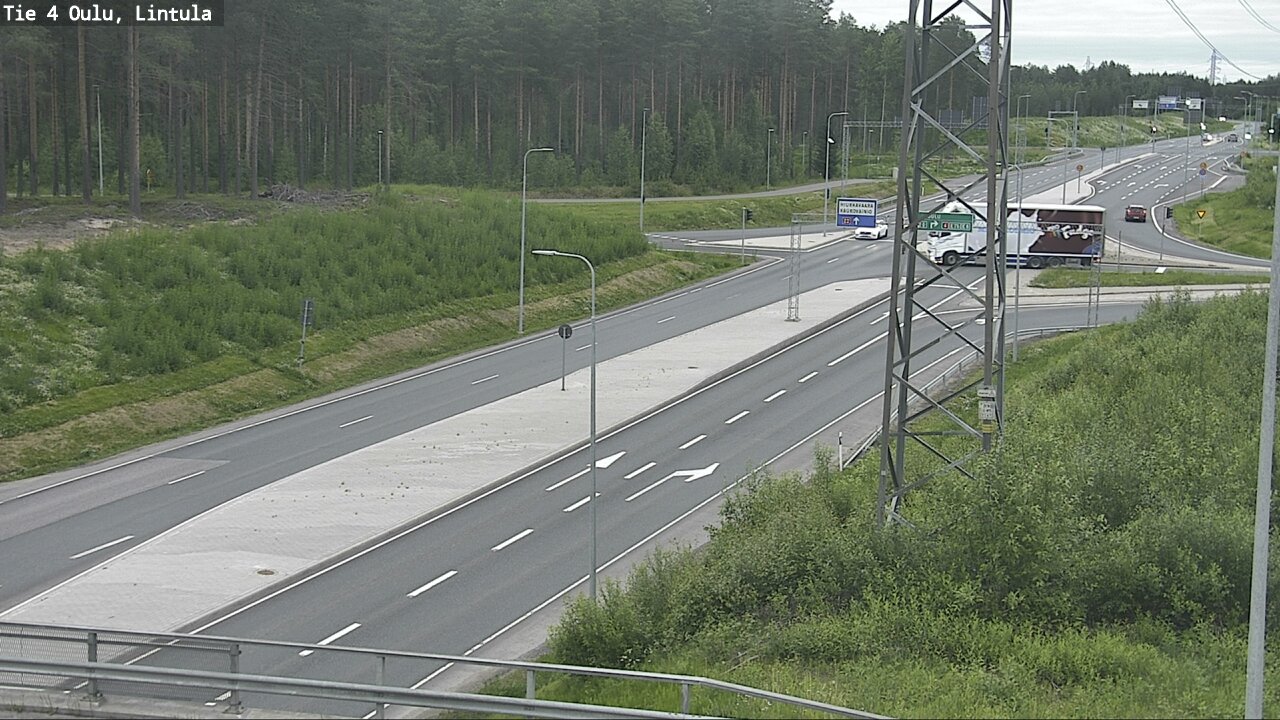 Weather Camera Image Väg 4 Uleåborg, Lintula, Oulu, Pohjois-Pohjanmaa