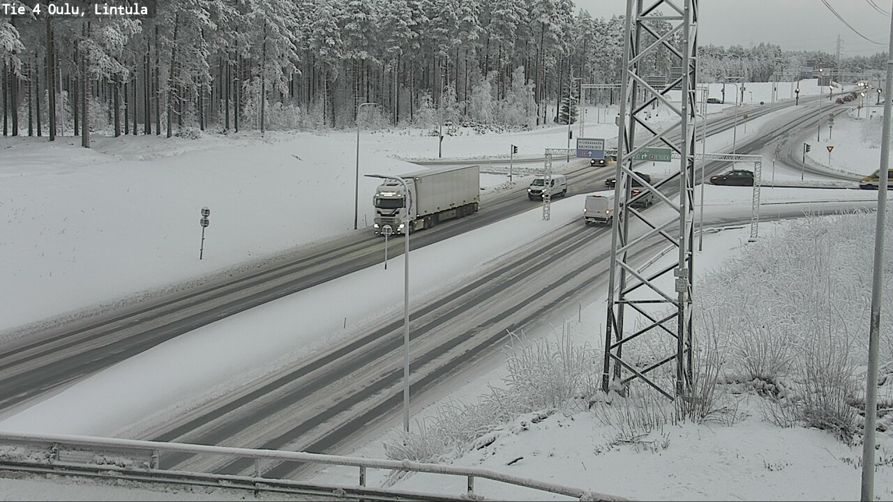 Weather Camera Image Väg 4 Uleåborg, Lintula, Oulu, Pohjois-Pohjanmaa