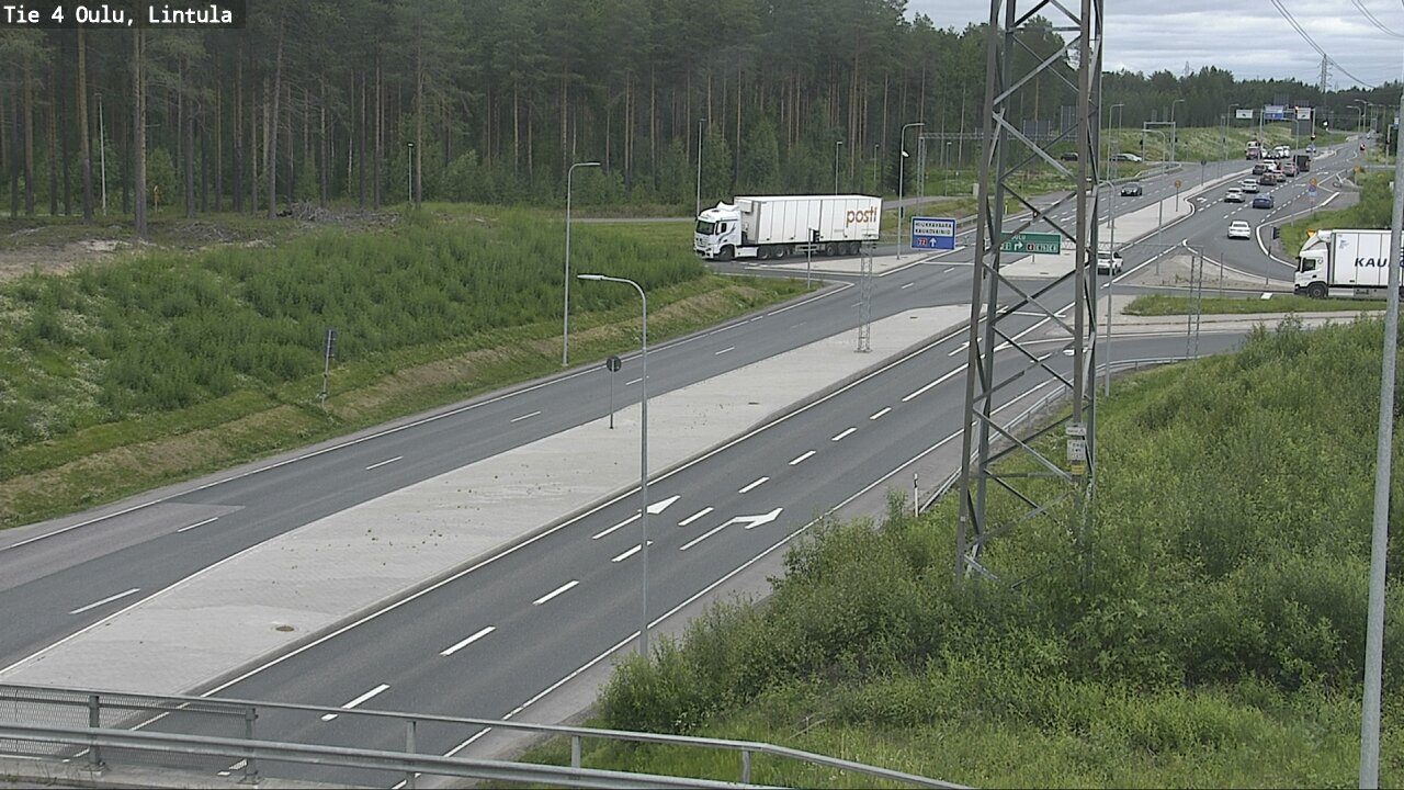 Weather Camera Image Väg 4 Uleåborg, Lintula, Oulu, Pohjois-Pohjanmaa