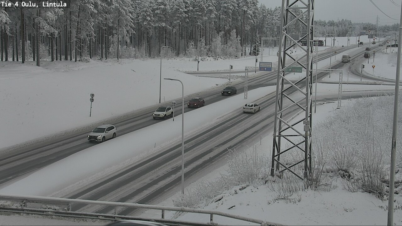 Weather Camera Image Väg 4 Uleåborg, Lintula, Oulu, Pohjois-Pohjanmaa