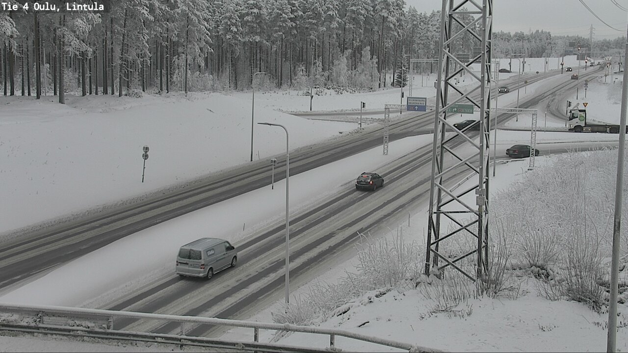 Weather Camera Image Väg 4 Uleåborg, Lintula, Oulu, Pohjois-Pohjanmaa