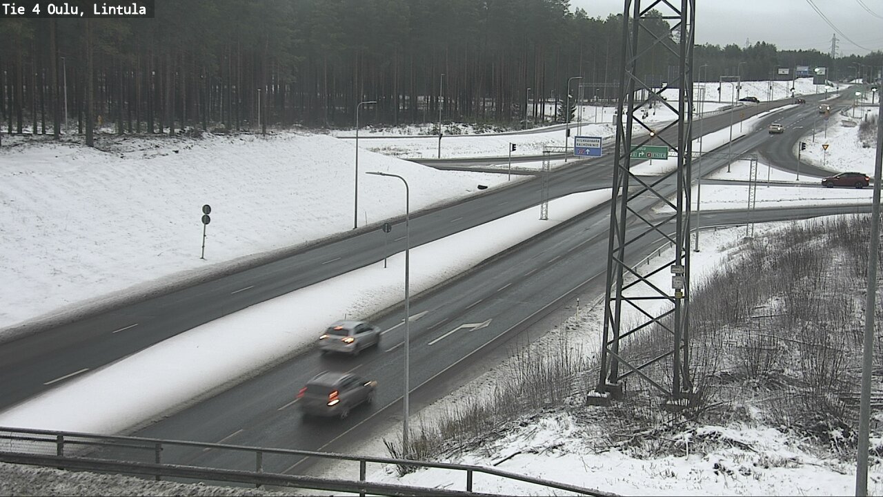 Weather Camera Image Väg 4 Uleåborg, Lintula, Oulu, Pohjois-Pohjanmaa