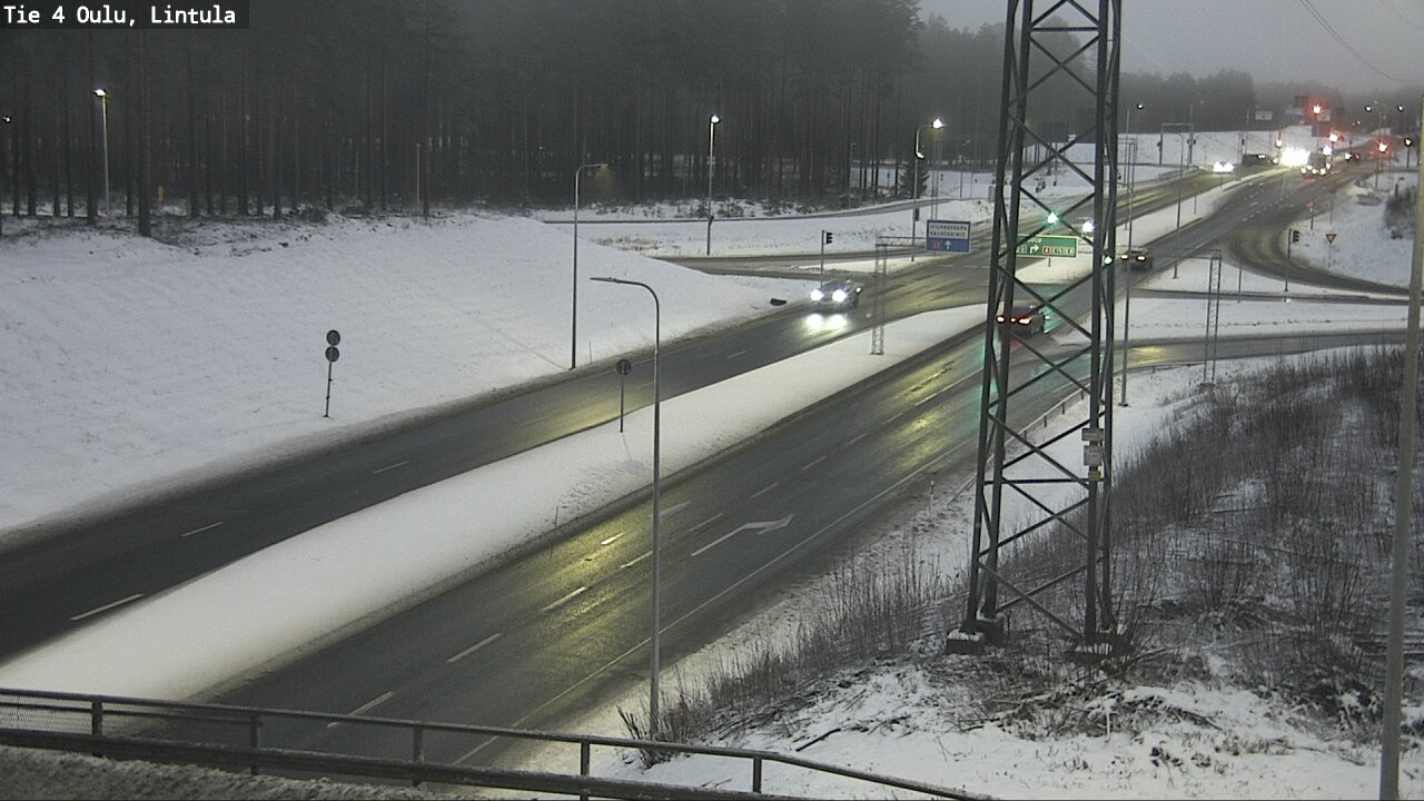 Weather Camera Image Väg 4 Uleåborg, Lintula, Oulu, Pohjois-Pohjanmaa
