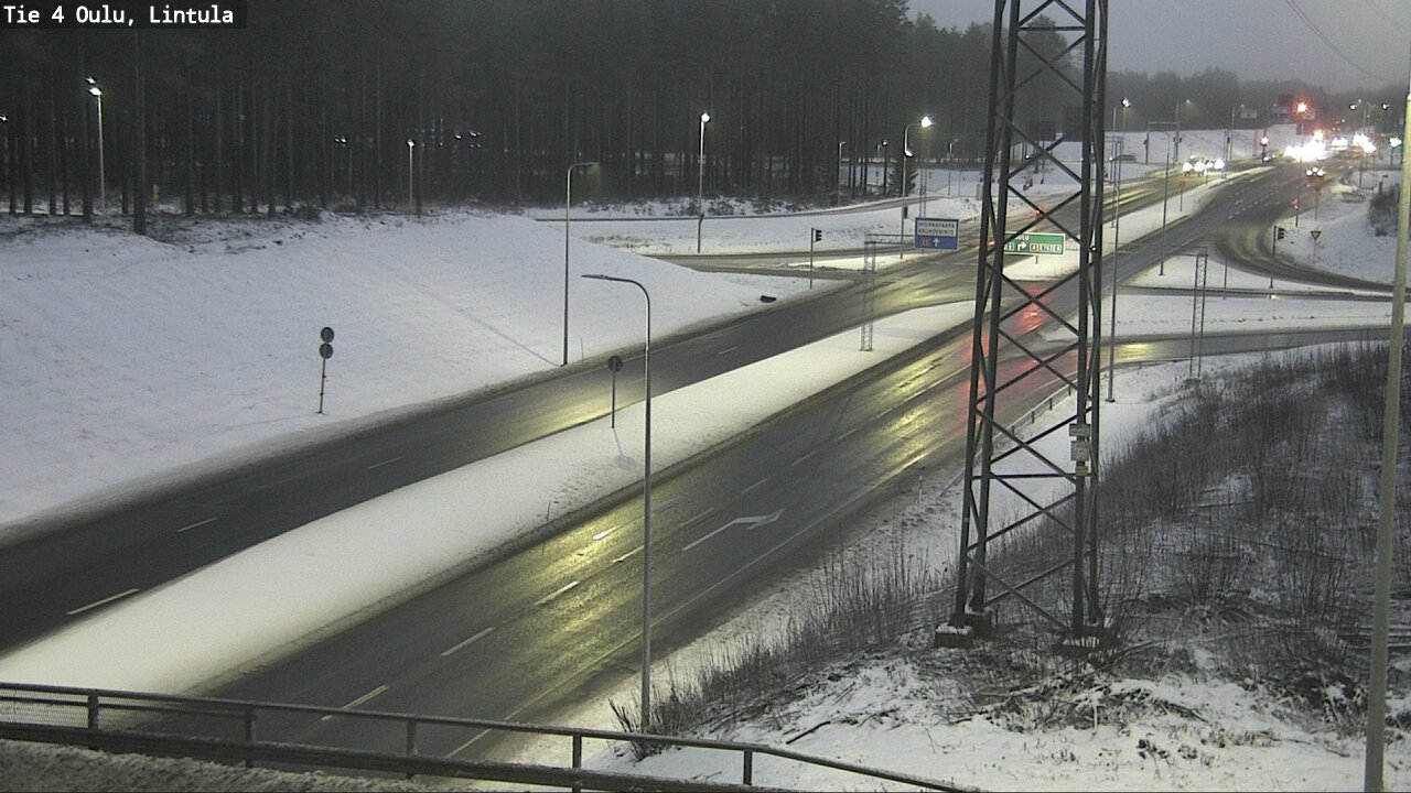 Weather Camera Image Väg 4 Uleåborg, Lintula, Oulu, Pohjois-Pohjanmaa