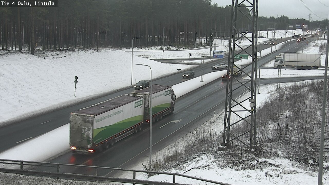 Weather Camera Image Väg 4 Uleåborg, Lintula, Oulu, Pohjois-Pohjanmaa
