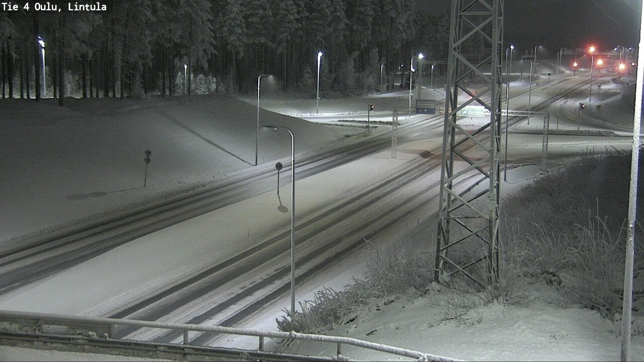Weather Camera Image Väg 4 Uleåborg, Lintula, Oulu, Pohjois-Pohjanmaa