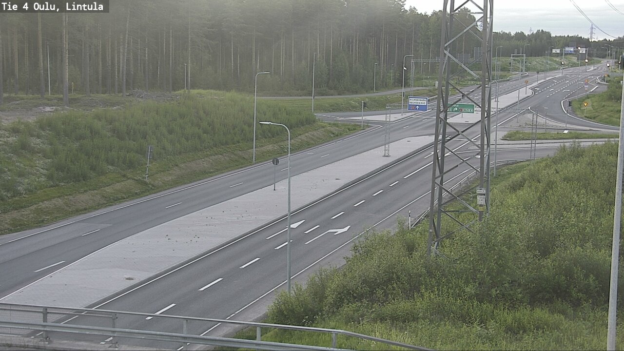 Weather Camera Image Väg 4 Uleåborg, Lintula, Oulu, Pohjois-Pohjanmaa