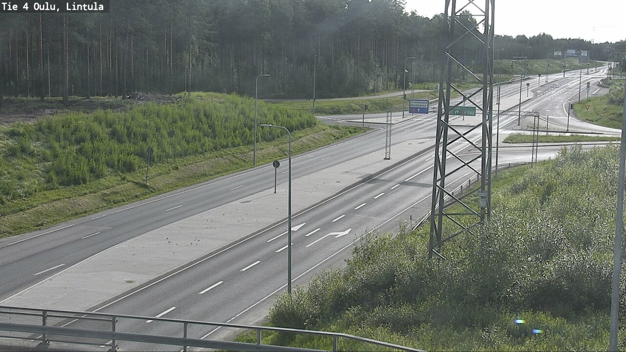 Weather Camera Image Väg 4 Uleåborg, Lintula, Oulu, Pohjois-Pohjanmaa