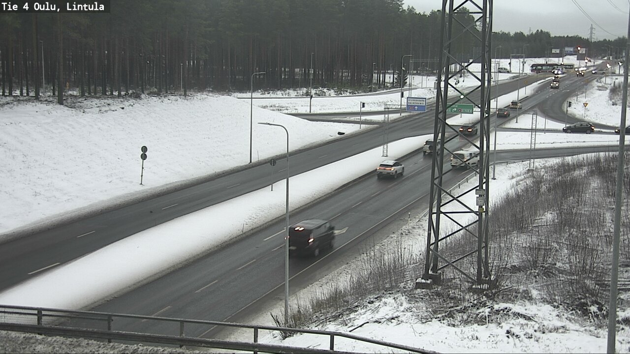 Weather Camera Image Väg 4 Uleåborg, Lintula, Oulu, Pohjois-Pohjanmaa