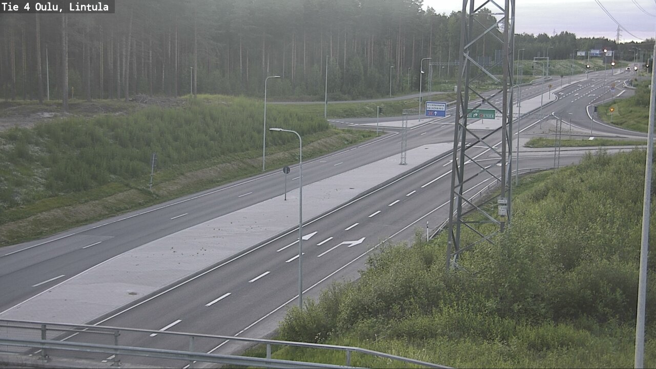 Weather Camera Image Väg 4 Uleåborg, Lintula, Oulu, Pohjois-Pohjanmaa