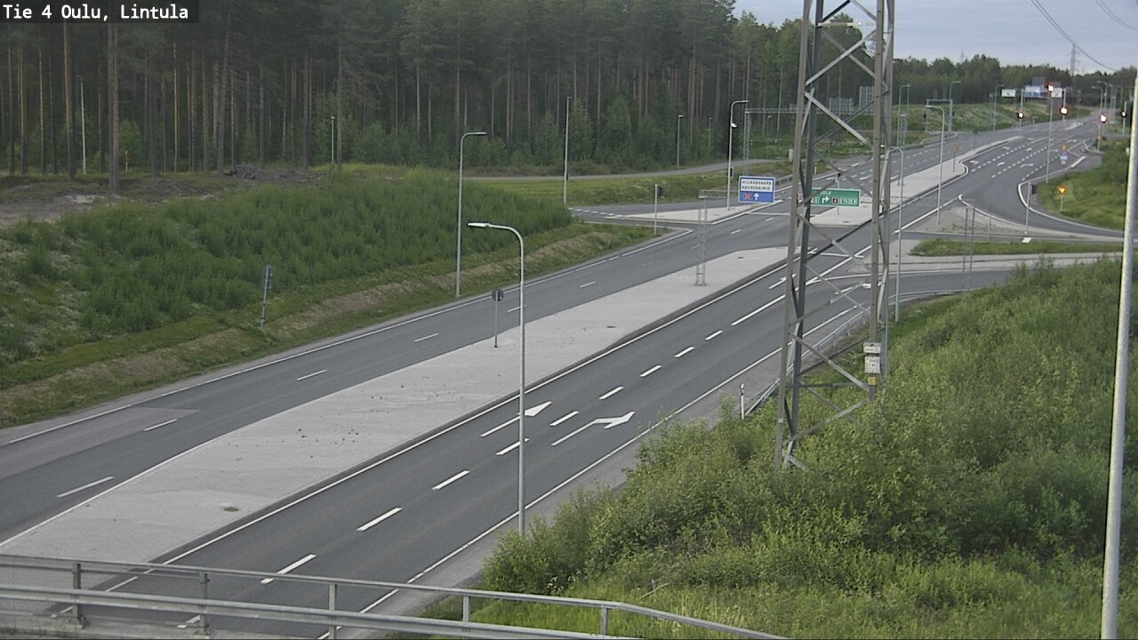 Weather Camera Image Väg 4 Uleåborg, Lintula, Oulu, Pohjois-Pohjanmaa
