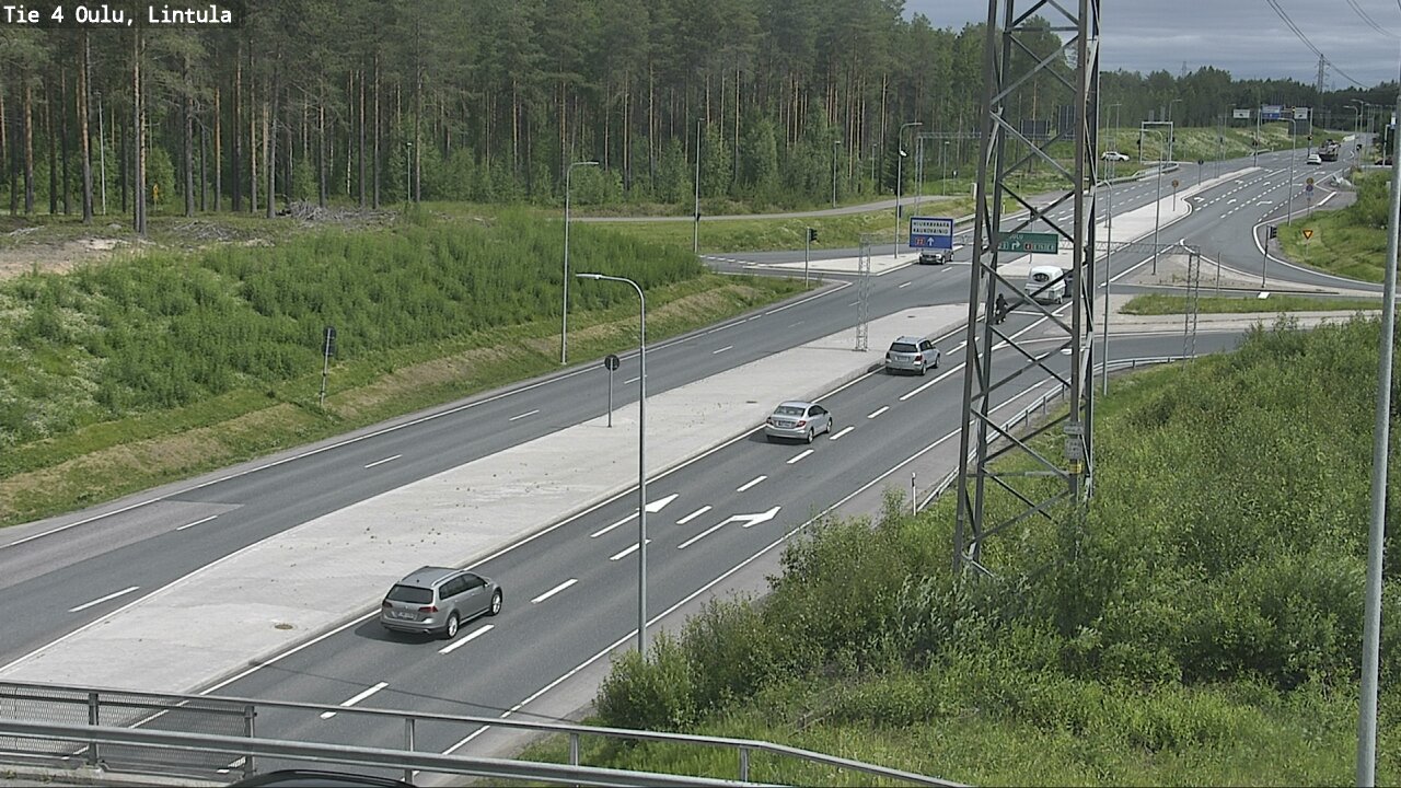 Weather Camera Image Väg 4 Uleåborg, Lintula, Oulu, Pohjois-Pohjanmaa