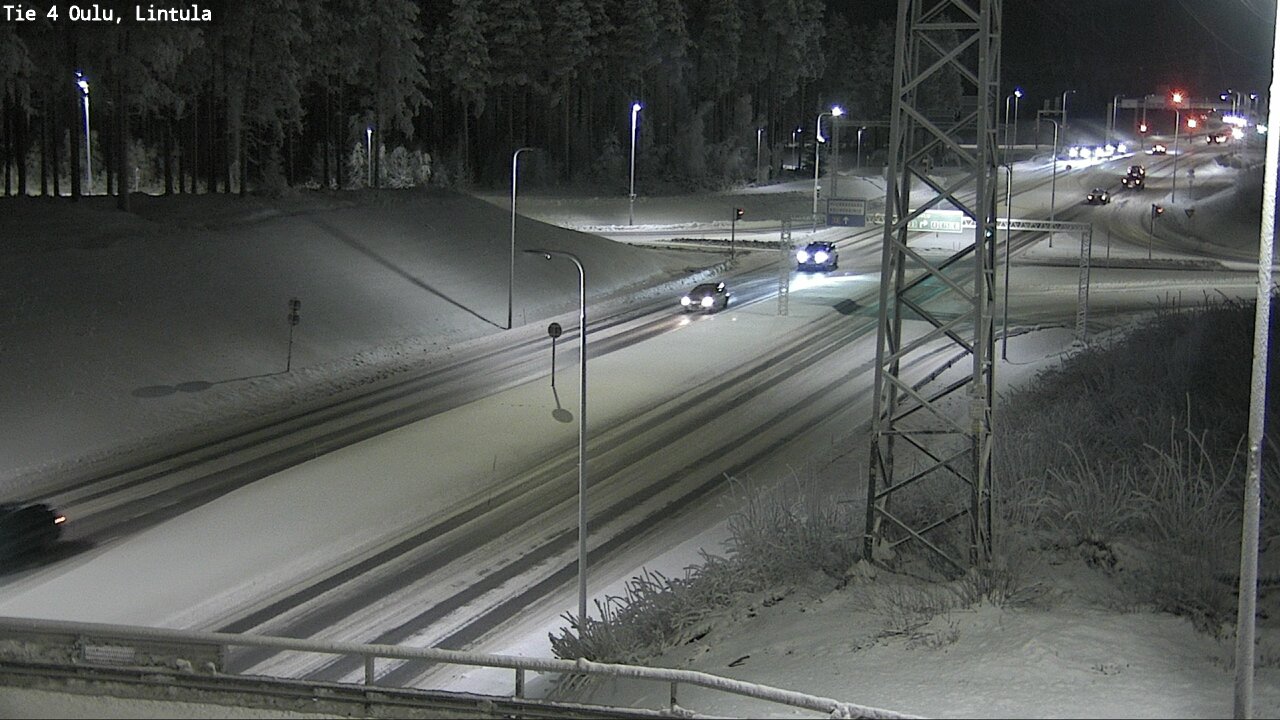 Weather Camera Image Väg 4 Uleåborg, Lintula, Oulu, Pohjois-Pohjanmaa