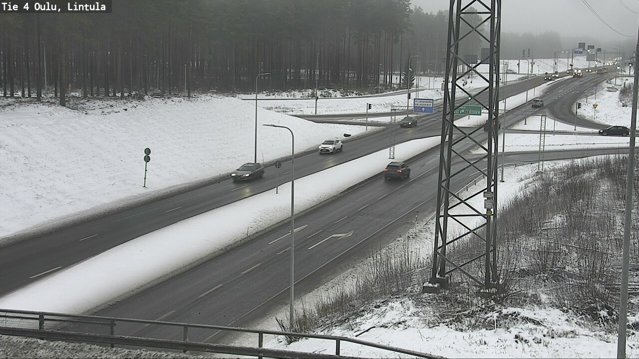 Weather Camera Image Väg 4 Uleåborg, Lintula, Oulu, Pohjois-Pohjanmaa