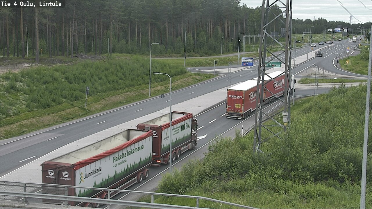 Weather Camera Image Väg 4 Uleåborg, Lintula, Oulu, Pohjois-Pohjanmaa