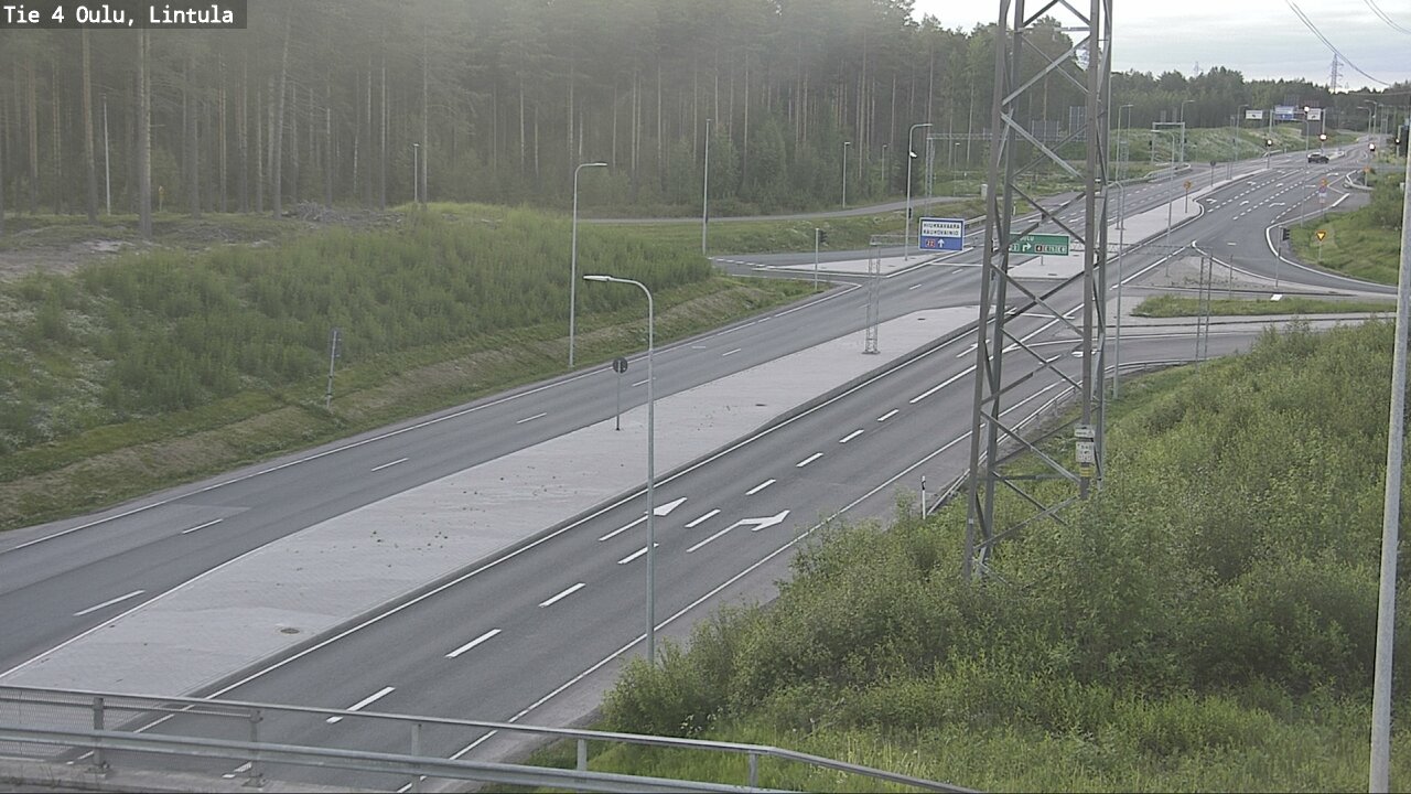 Weather Camera Image Väg 4 Uleåborg, Lintula, Oulu, Pohjois-Pohjanmaa