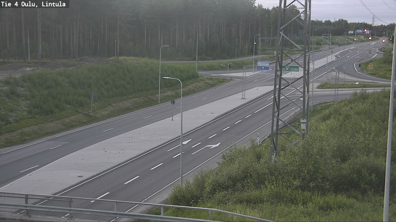 Weather Camera Image Väg 4 Uleåborg, Lintula, Oulu, Pohjois-Pohjanmaa