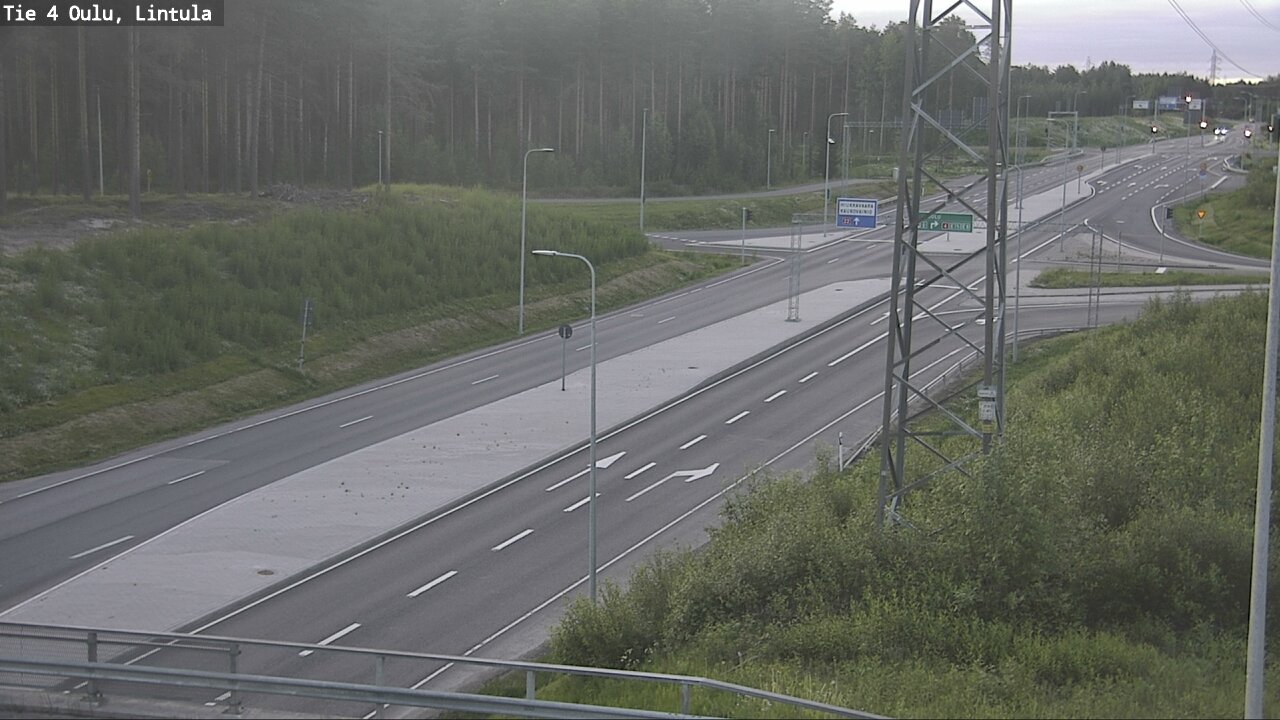 Weather Camera Image Väg 4 Uleåborg, Lintula, Oulu, Pohjois-Pohjanmaa