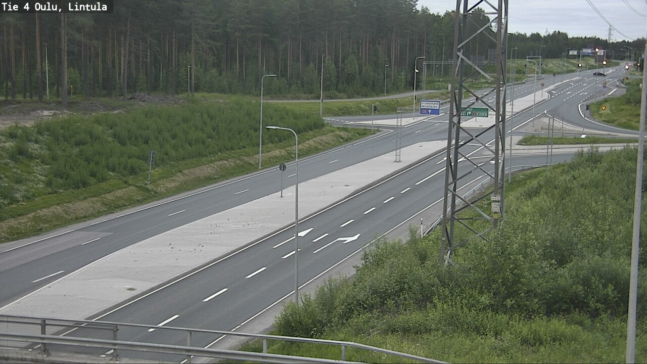 Weather Camera Image Väg 4 Uleåborg, Lintula, Oulu, Pohjois-Pohjanmaa