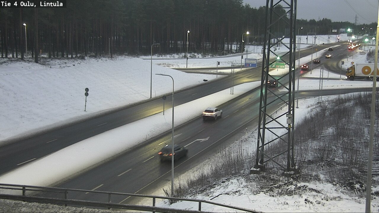 Weather Camera Image Väg 4 Uleåborg, Lintula, Oulu, Pohjois-Pohjanmaa