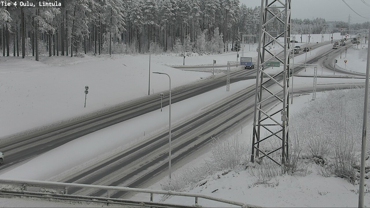 Weather Camera Image Väg 4 Uleåborg, Lintula, Oulu, Pohjois-Pohjanmaa