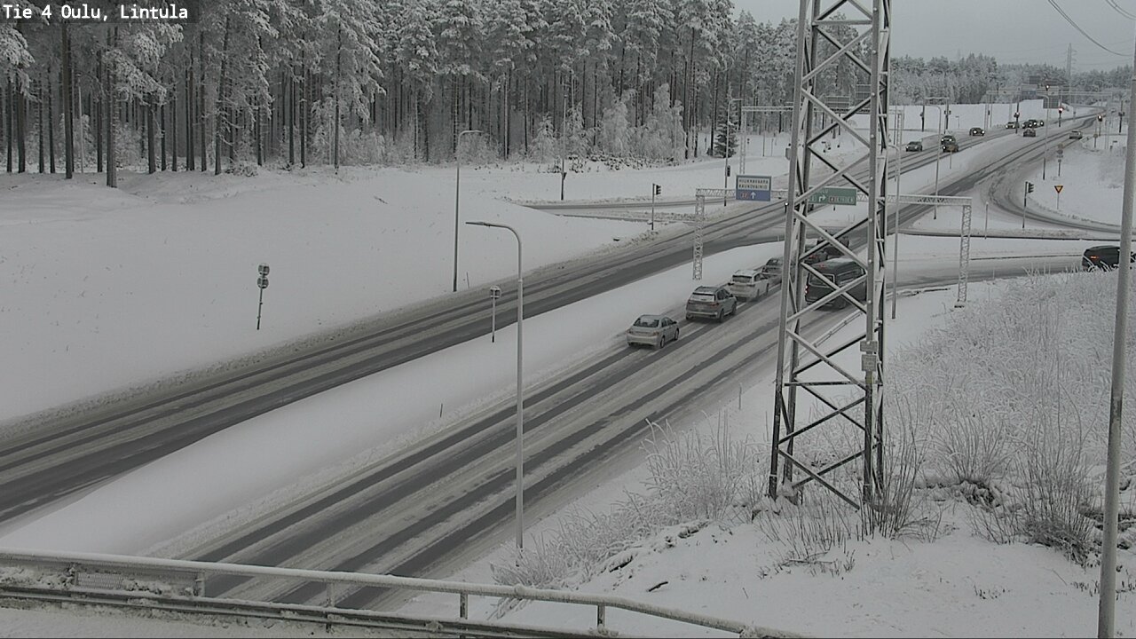 Weather Camera Image Väg 4 Uleåborg, Lintula, Oulu, Pohjois-Pohjanmaa
