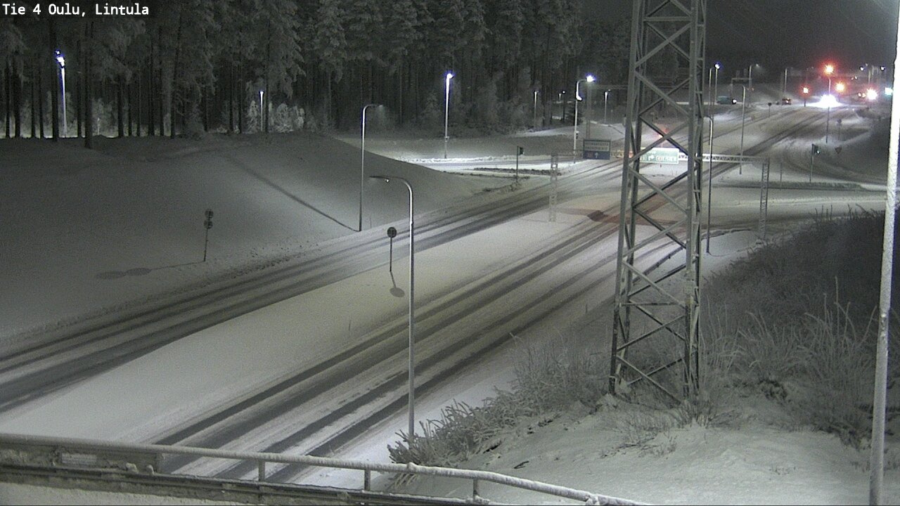 Weather Camera Image Väg 4 Uleåborg, Lintula, Oulu, Pohjois-Pohjanmaa