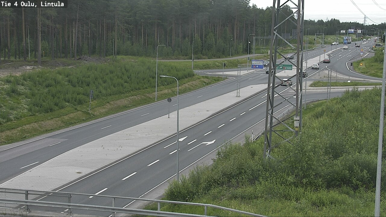 Weather Camera Image Väg 4 Uleåborg, Lintula, Oulu, Pohjois-Pohjanmaa