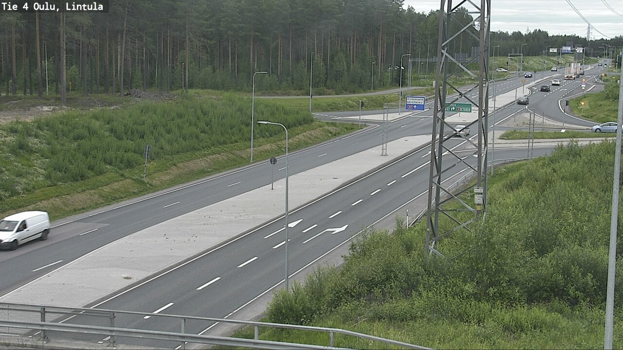 Weather Camera Image Väg 4 Uleåborg, Lintula, Oulu, Pohjois-Pohjanmaa