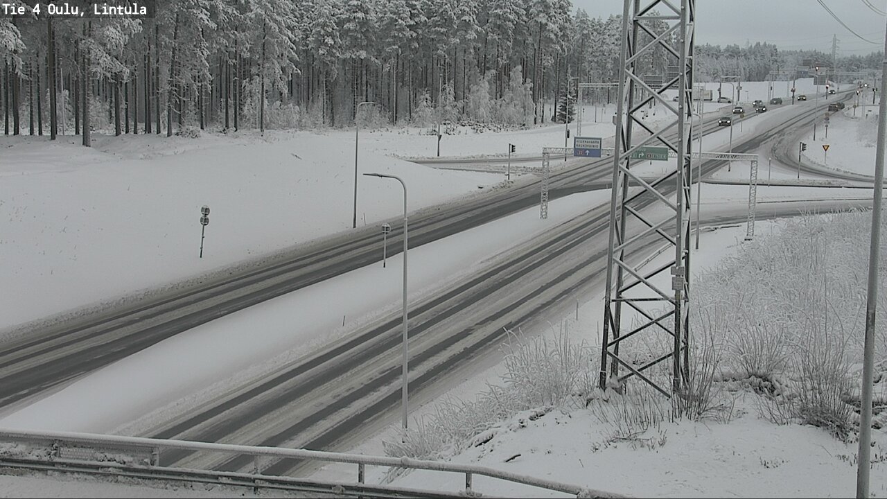 Weather Camera Image Väg 4 Uleåborg, Lintula, Oulu, Pohjois-Pohjanmaa