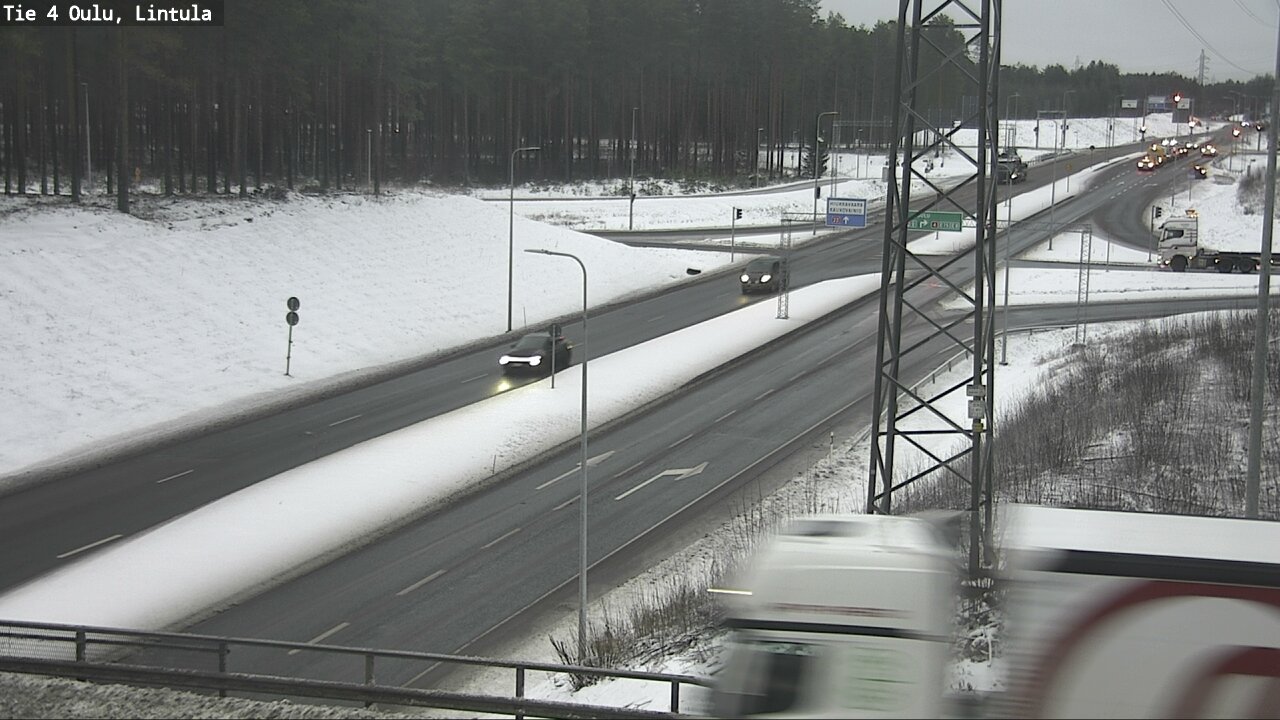 Weather Camera Image Väg 4 Uleåborg, Lintula, Oulu, Pohjois-Pohjanmaa