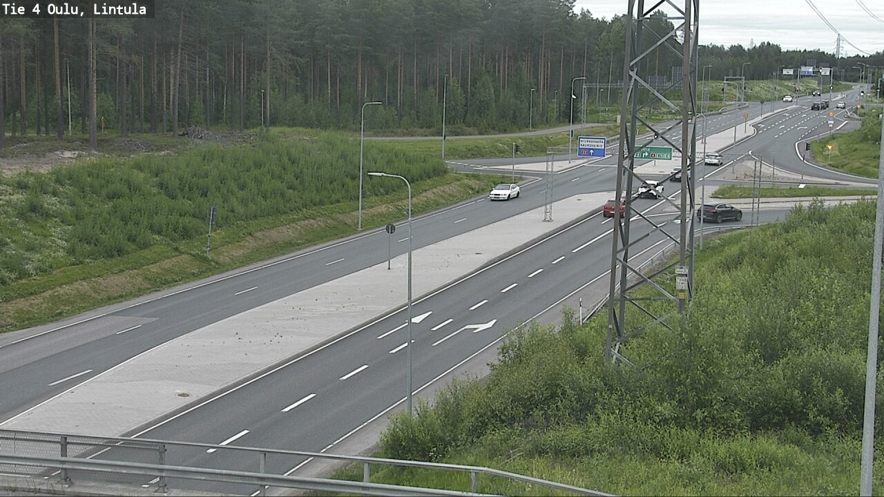 Weather Camera Image Väg 4 Uleåborg, Lintula, Oulu, Pohjois-Pohjanmaa