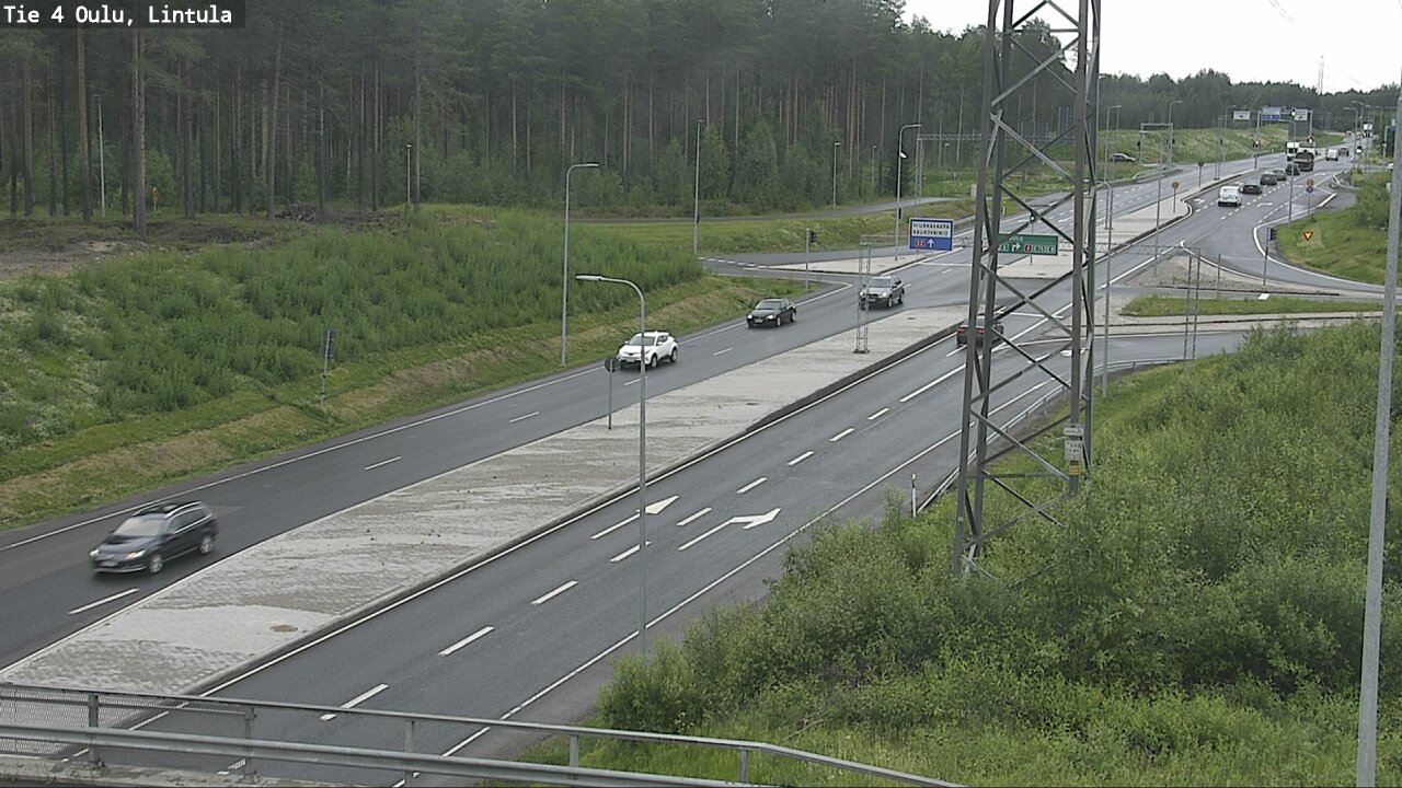 Weather Camera Image Väg 4 Uleåborg, Lintula, Oulu, Pohjois-Pohjanmaa