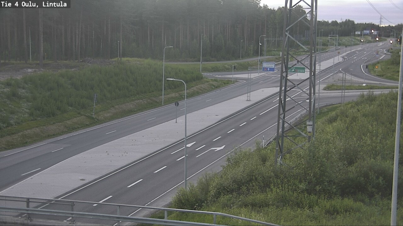 Weather Camera Image Väg 4 Uleåborg, Lintula, Oulu, Pohjois-Pohjanmaa