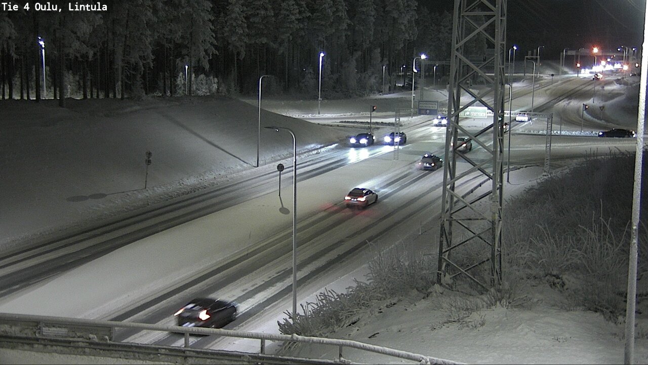 Weather Camera Image Väg 4 Uleåborg, Lintula, Oulu, Pohjois-Pohjanmaa