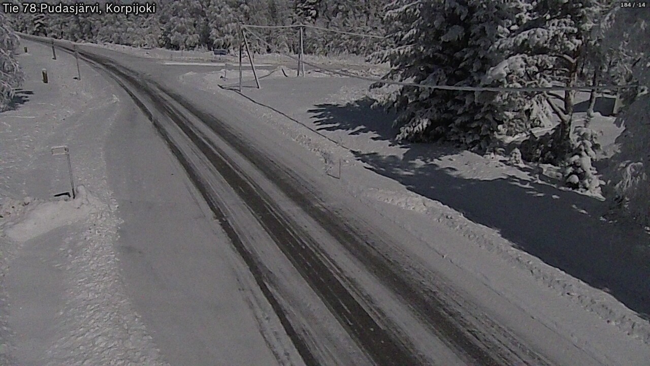 Weather Camera Image Road 78 Pudasjärvi, Korpijoki, Pudasjärvi, Pohjois-Pohjanmaa