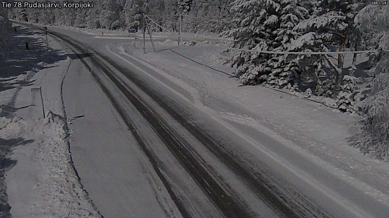Weather Camera Image Road 78 Pudasjärvi, Korpijoki, Pudasjärvi, Pohjois-Pohjanmaa