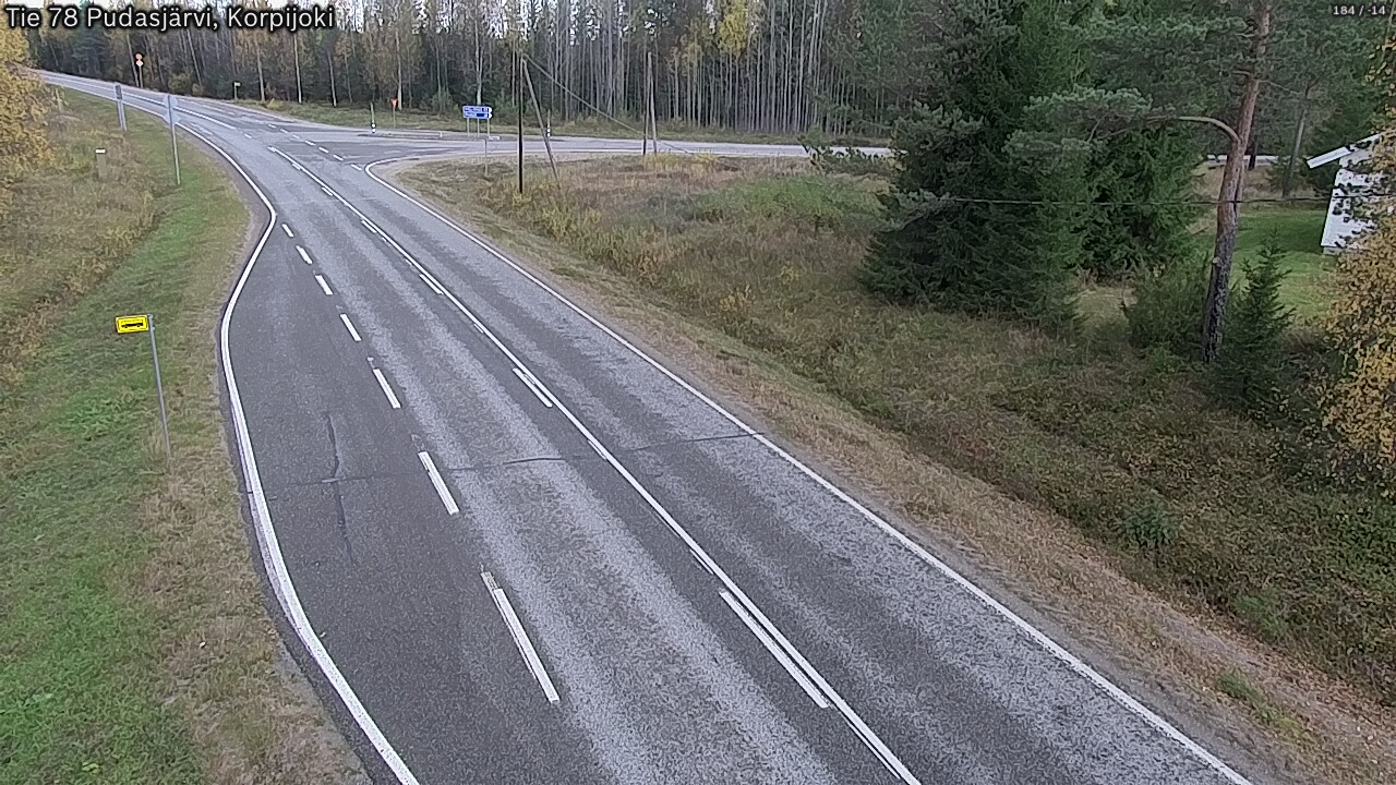 Weather Camera Image Road 78 Pudasjärvi, Korpijoki, Pudasjärvi, Pohjois-Pohjanmaa