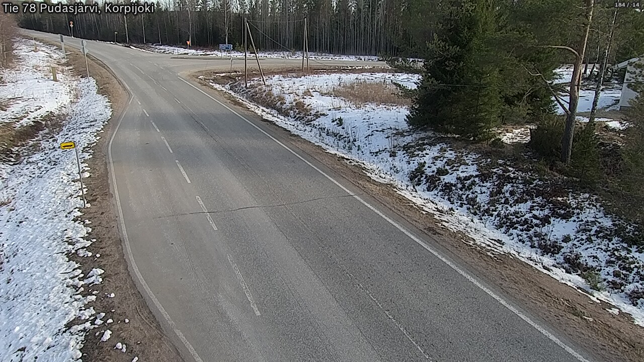 Weather Camera Image Väg 78 Pudasjärvi, Korpijoki, Pudasjärvi, Pohjois-Pohjanmaa