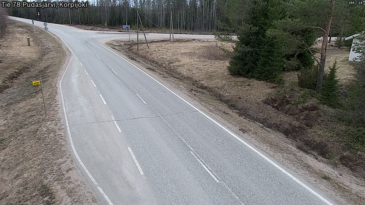 Weather Camera Image Road 78 Pudasjärvi, Korpijoki, Pudasjärvi, Pohjois-Pohjanmaa
