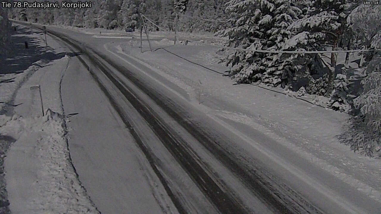 Weather Camera Image Road 78 Pudasjärvi, Korpijoki, Pudasjärvi, Pohjois-Pohjanmaa