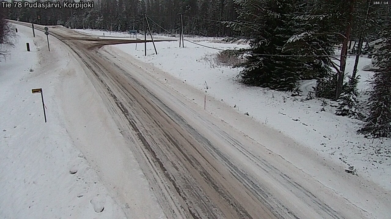 Weather Camera Image Road 78 Pudasjärvi, Korpijoki, Pudasjärvi, Pohjois-Pohjanmaa