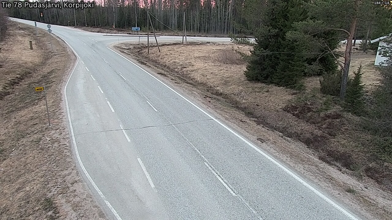 Weather Camera Image Road 78 Pudasjärvi, Korpijoki, Pudasjärvi, Pohjois-Pohjanmaa