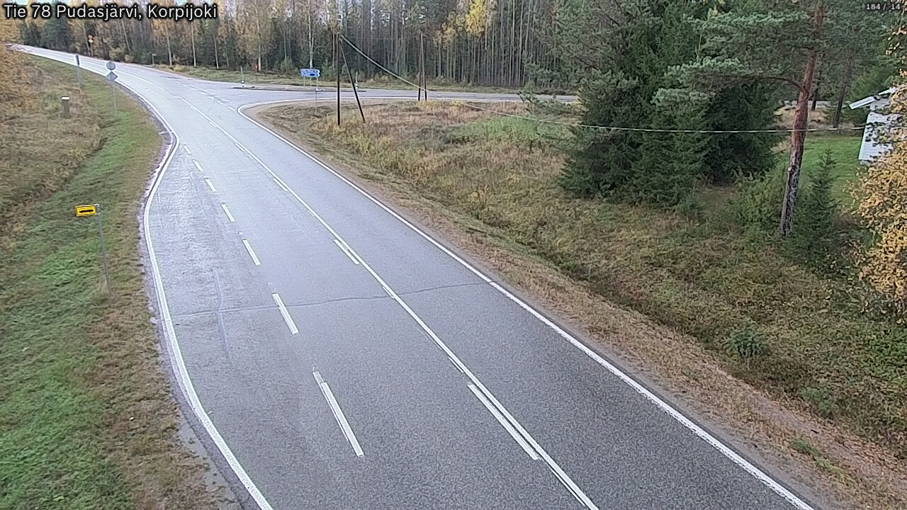 Weather Camera Image Road 78 Pudasjärvi, Korpijoki, Pudasjärvi, Pohjois-Pohjanmaa