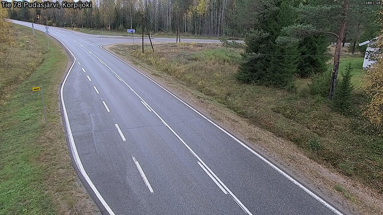 Weather Camera Image Road 78 Pudasjärvi, Korpijoki, Pudasjärvi, Pohjois-Pohjanmaa