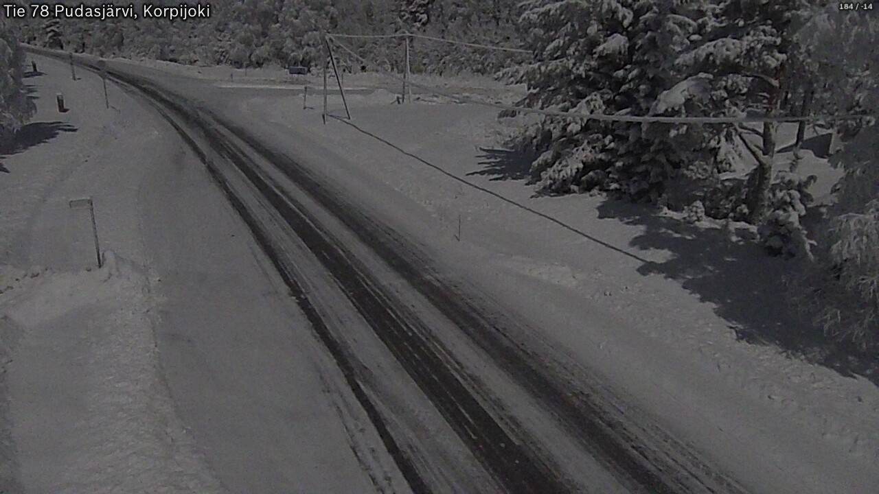 Weather Camera Image Väg 78 Pudasjärvi, Korpijoki, Pudasjärvi, Pohjois-Pohjanmaa