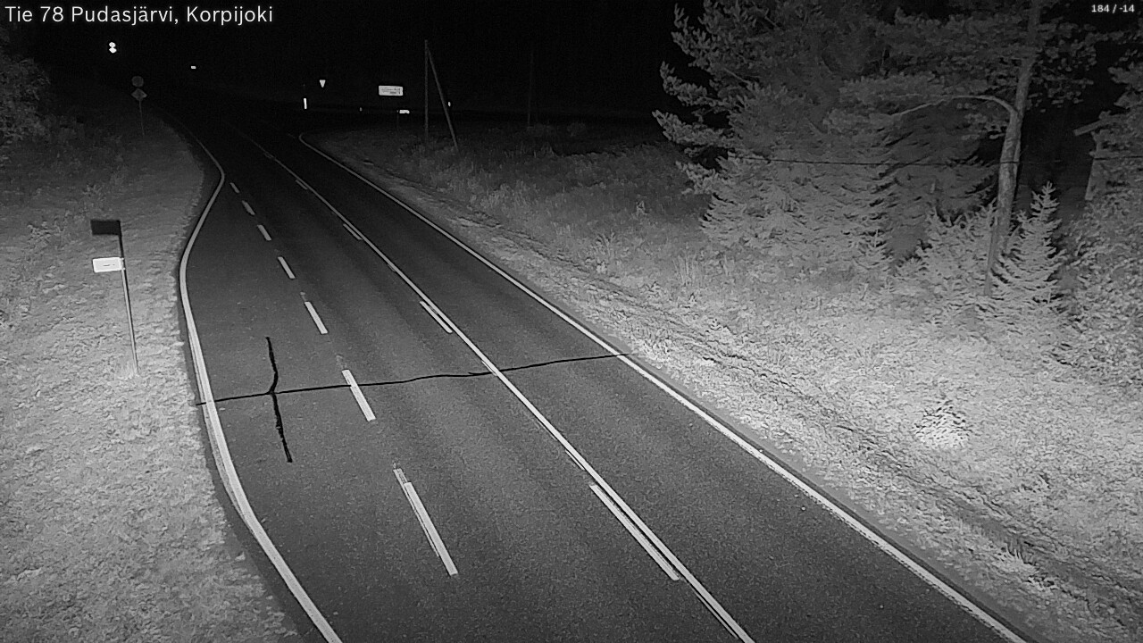 Weather Camera Image Road 78 Pudasjärvi, Korpijoki, Pudasjärvi, Pohjois-Pohjanmaa