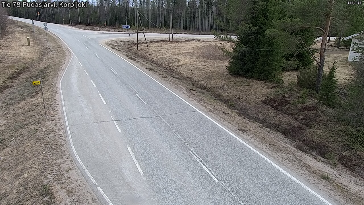 Weather Camera Image Road 78 Pudasjärvi, Korpijoki, Pudasjärvi, Pohjois-Pohjanmaa